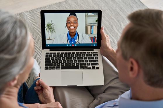 People having a virtual doctor visit